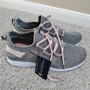 NWT U.S. Polo Assn. Gray & Pink Sneakers Shoes Size 11